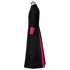 Epic Medieval Priest Robe - Black & Red Roman Pastor Cassock Jacket for Men | Astricos Medieval Series - Astricos