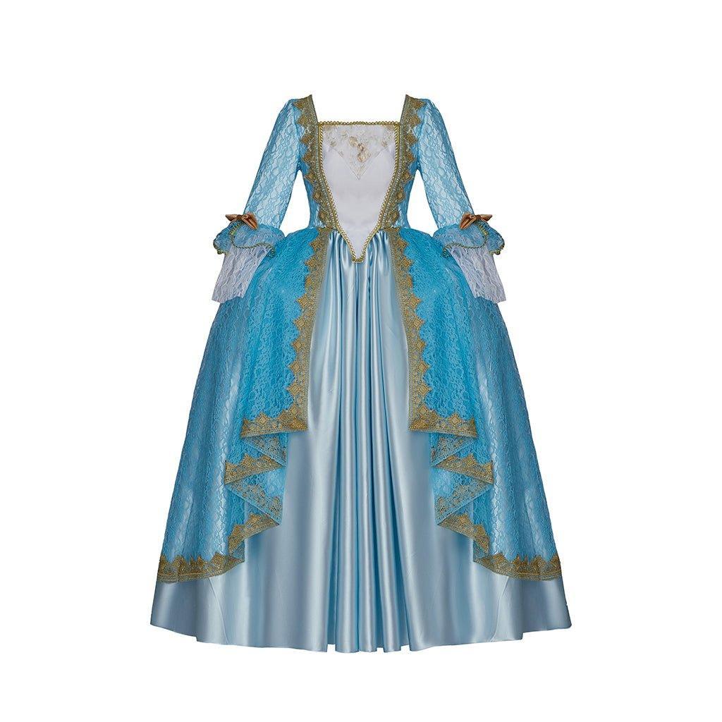 Elegant Rococo Style Blue Princess Dress | Marie Antoinette Inspired Ball Gown - Astricos