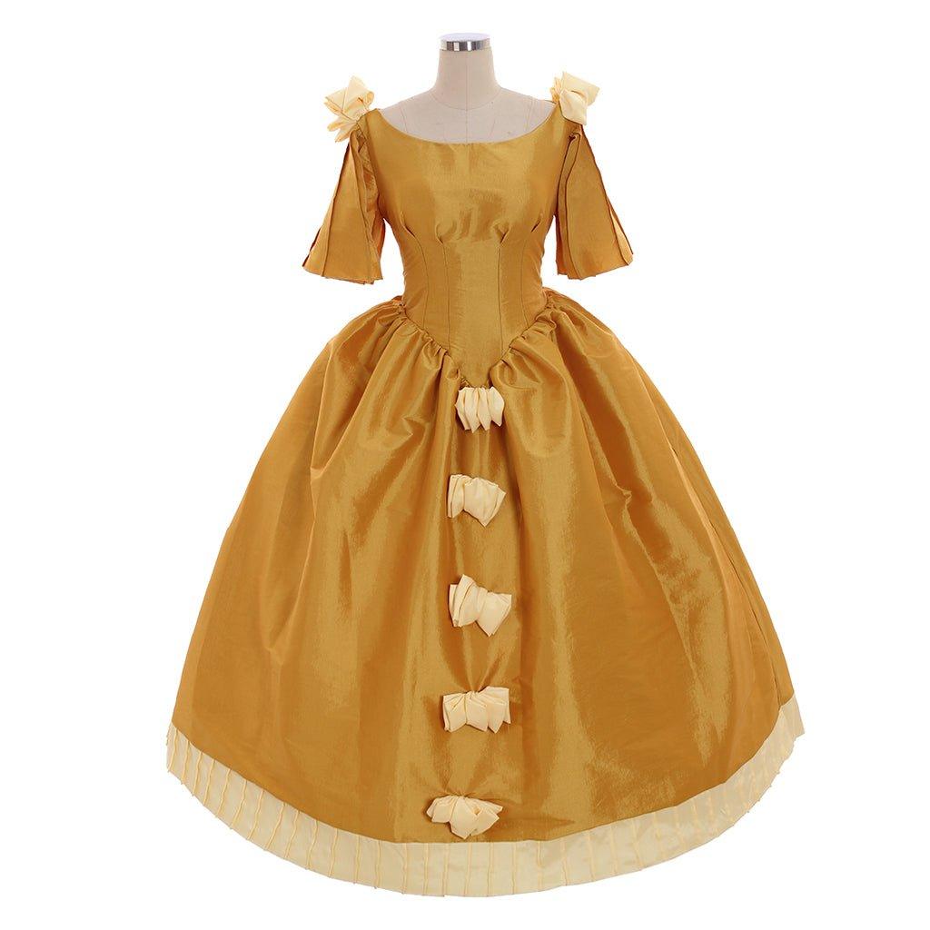 Elegant Custom-Made Aristocrat Ball Gown | Astricos Yellow Victorian Gothic Evening Dress - Astricos