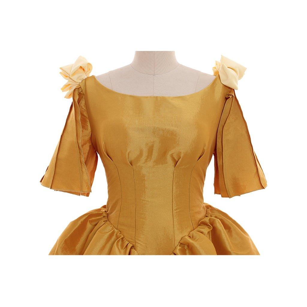 Elegant Custom-Made Aristocrat Ball Gown | Astricos Yellow Victorian Gothic Evening Dress - Astricos