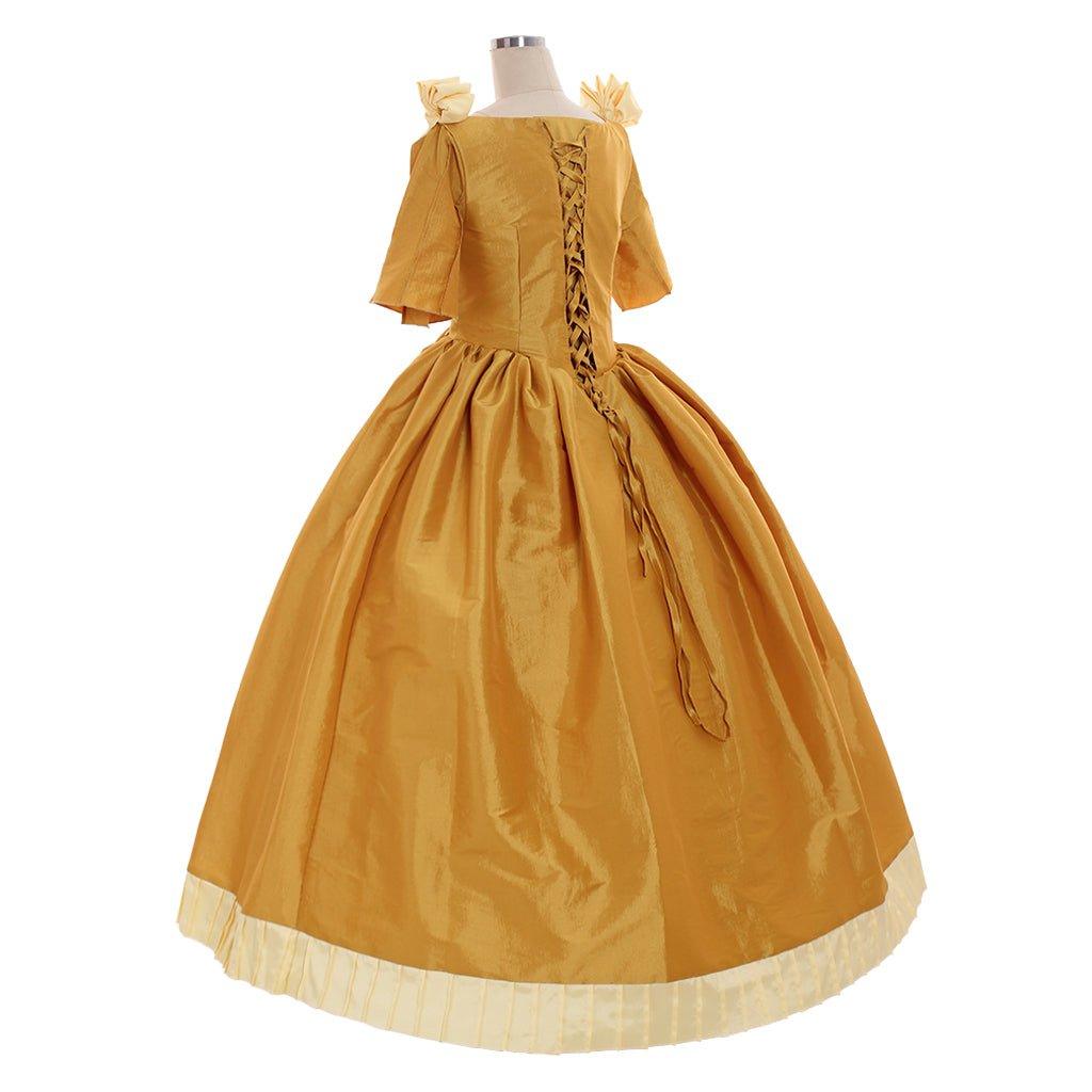 Elegant Custom-Made Aristocrat Ball Gown | Astricos Yellow Victorian Gothic Evening Dress - Astricos