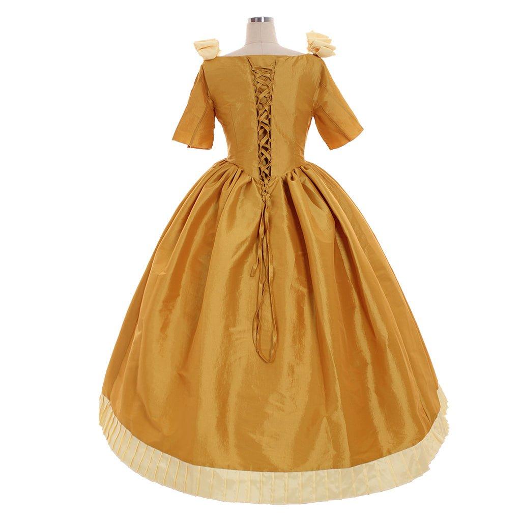 Elegant Custom-Made Aristocrat Ball Gown | Astricos Yellow Victorian Gothic Evening Dress - Astricos