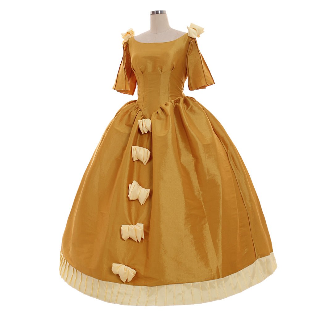 Elegant Custom-Made Aristocrat Ball Gown | Astricos Yellow Victorian Gothic Evening Dress - Astricos