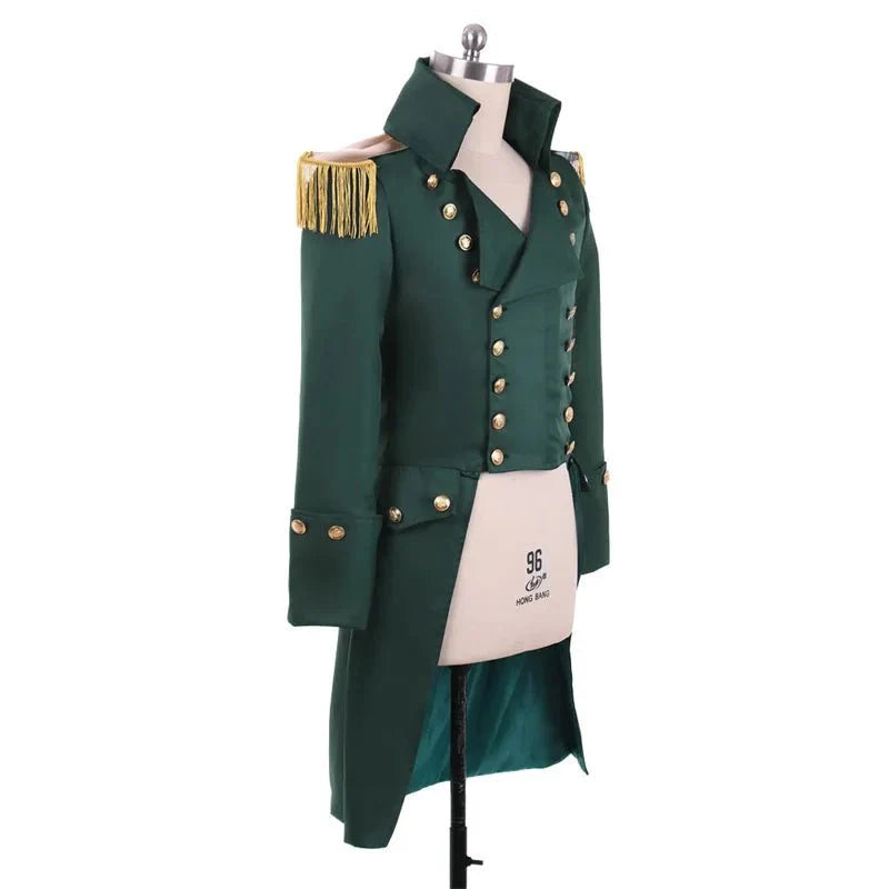 Vintage Green Steampunk Trench Coat - Noble Court Prince Costume | Astricos - Astricos