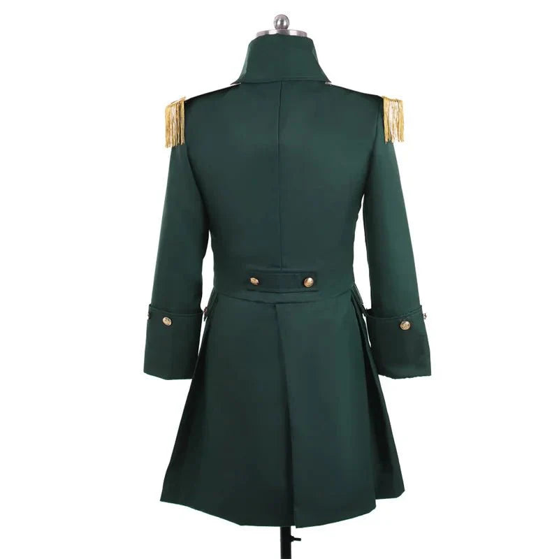 Vintage Green Steampunk Trench Coat - Noble Court Prince Costume | Astricos - Astricos