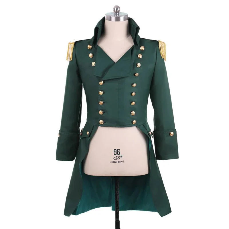 Vintage Green Steampunk Trench Coat - Noble Court Prince Costume | Astricos - Astricos