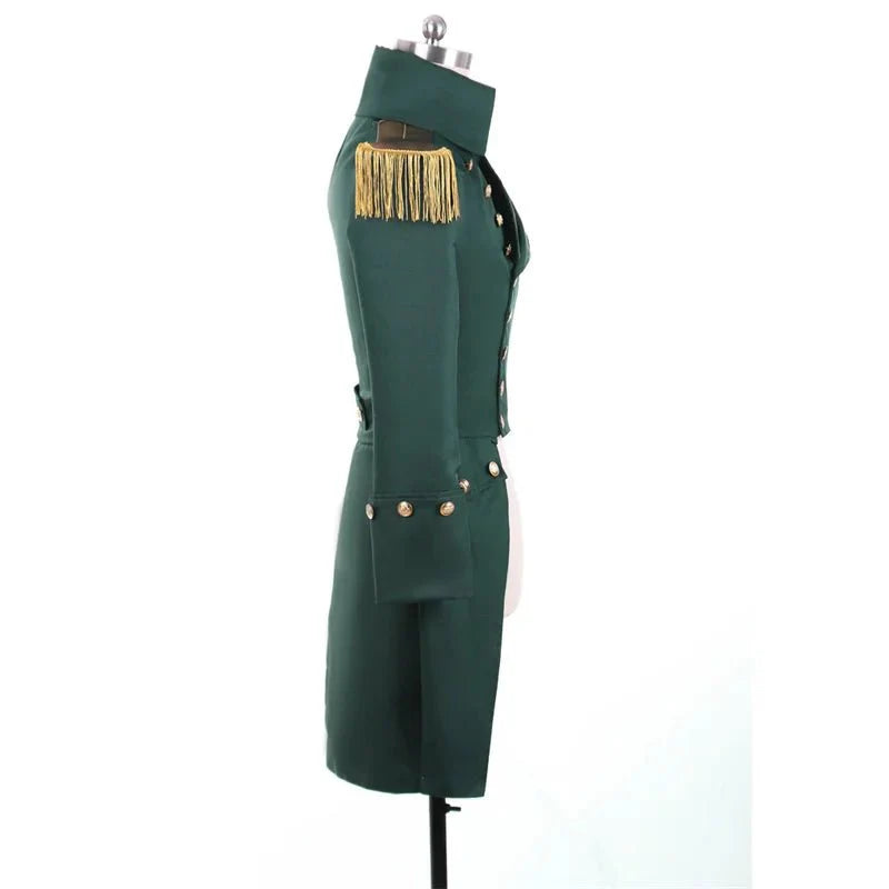 Vintage Green Steampunk Trench Coat - Noble Court Prince Costume | Astricos - Astricos