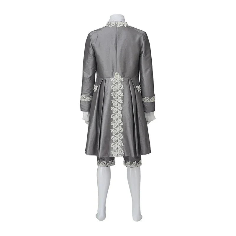 Astricos Medieval King George Cosplay Costume - Elegant Grey British Royal Suit for Themed Events - Astricos