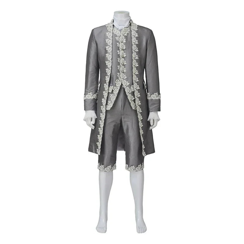 Astricos Medieval King George Cosplay Costume - Elegant Grey British Royal Suit for Themed Events - Astricos