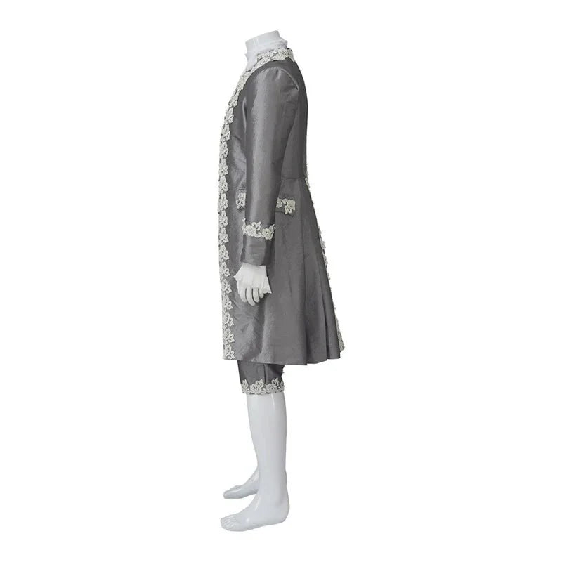 Astricos Medieval King George Cosplay Costume - Elegant Grey British Royal Suit for Themed Events - Astricos