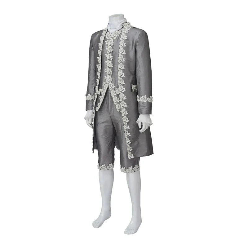 Astricos Medieval King George Cosplay Costume - Elegant Grey British Royal Suit for Themed Events - Astricos