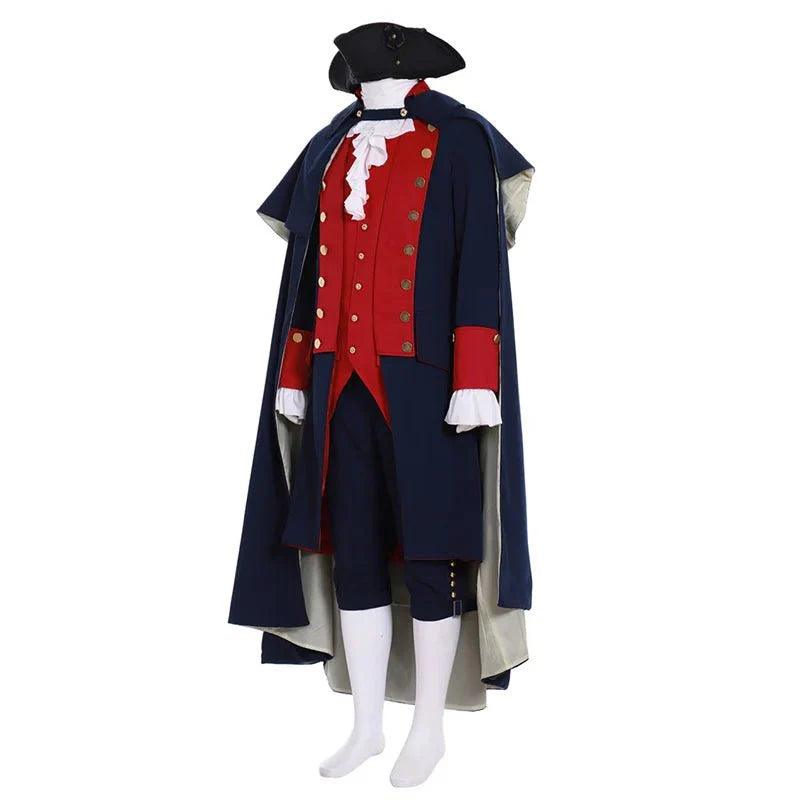 Astricos Men's Medieval King or Prince Uniform Costume – Victorian Era Travel Suit with Cape - Astricos