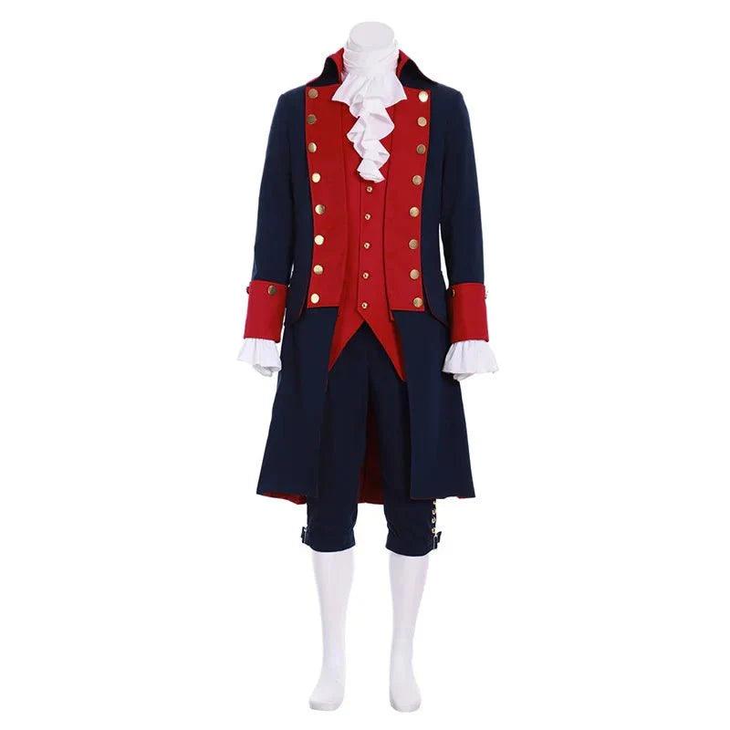 Astricos Men's Medieval King or Prince Uniform Costume – Victorian Era Travel Suit with Cape - Astricos