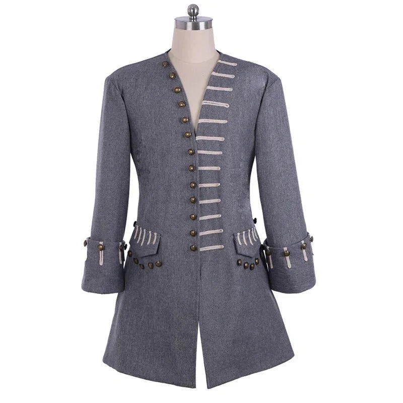 Astricos Men’s Gothic Uniform Jacket - Victorian Era Gentleman Costume for Themed Events - Astricos