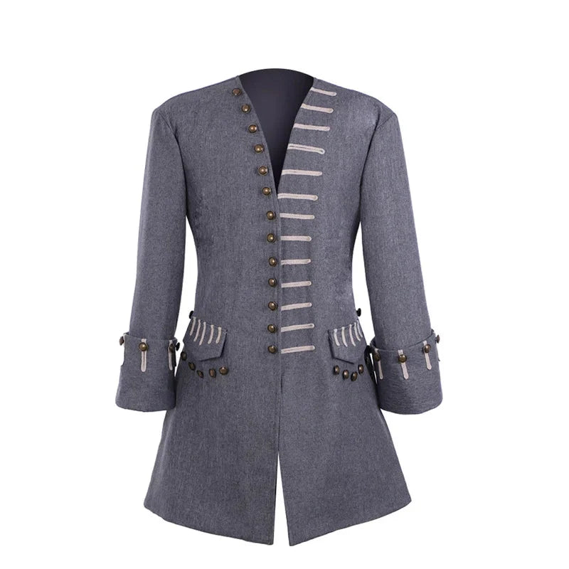 Astricos Men’s Gothic Uniform Jacket - Victorian Era Gentleman Costume for Themed Events - Astricos