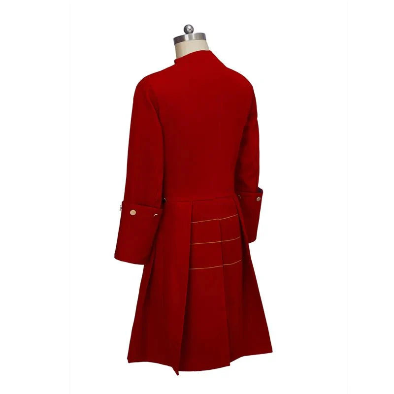 Elegant Astricos Men's Medieval Uniform Jacket - Red Regency Era Tuxedo for Noblemen - Astricos