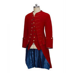 Elegant Astricos Men's Medieval Uniform Jacket - Red Regency Era Tuxedo for Noblemen - Astricos