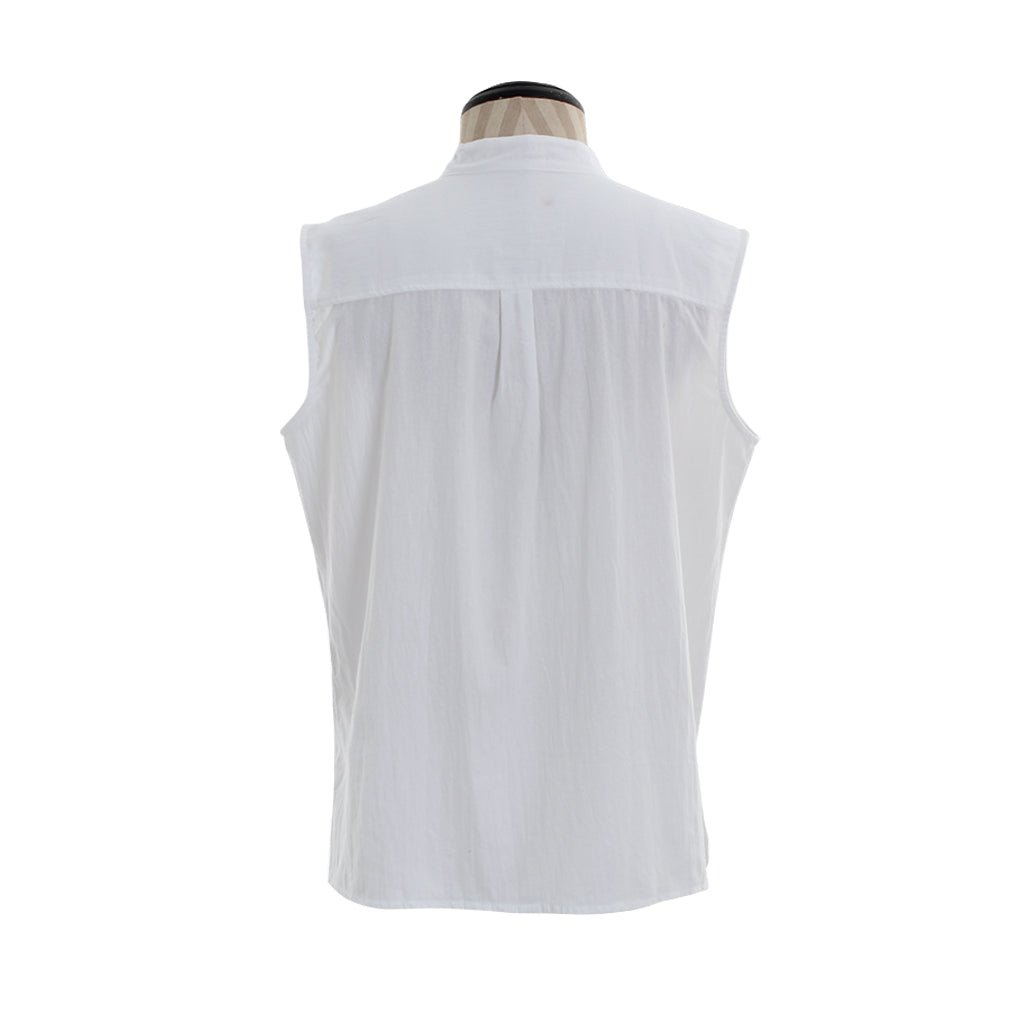 Medieval Men’s Victorian Vest Shirt - Pure Color Sleeveless Shirt with Collar Straps for Summer | Astricos - Astricos