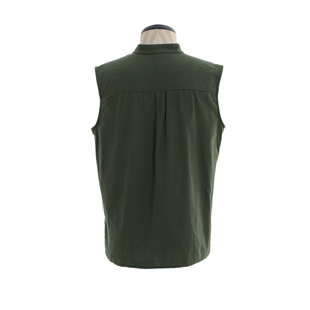 Medieval Men’s Victorian Vest Shirt - Pure Color Sleeveless Shirt with Collar Straps for Summer | Astricos - Astricos