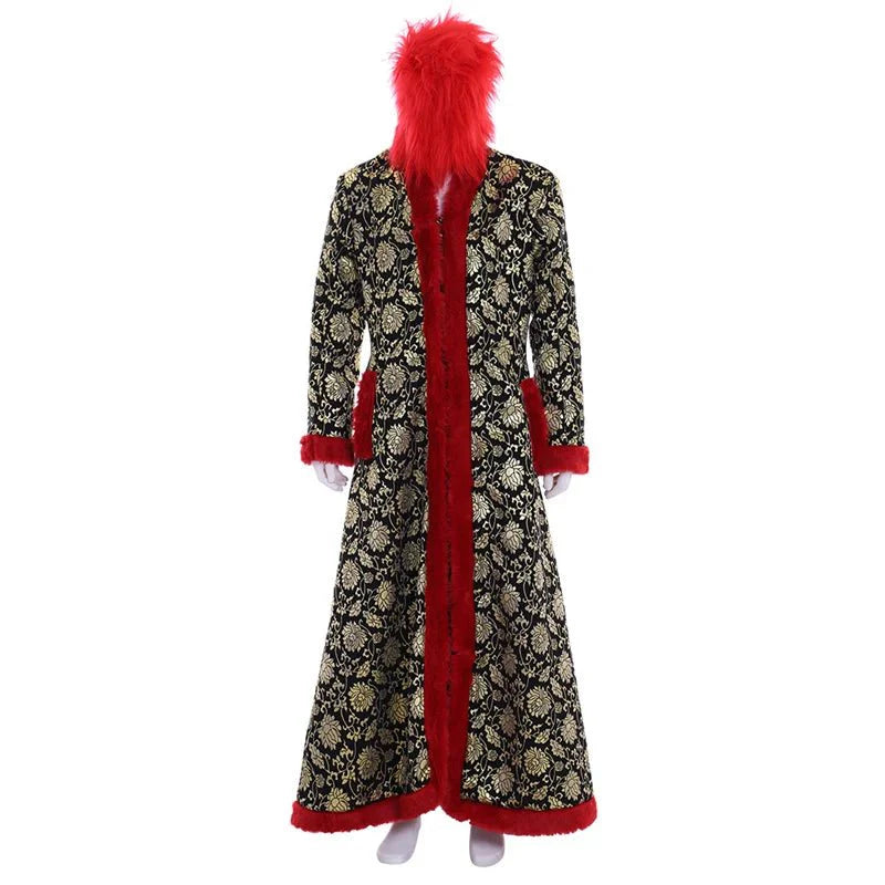 Elegant Red Astricos Kaftan with Fur Hat | Authentic Medieval Winter Men's Cosplay Outfit - Astricos