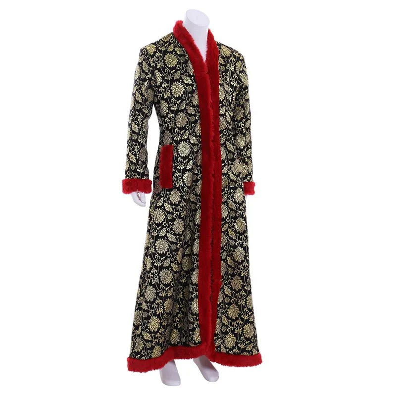 Elegant Red Astricos Kaftan with Fur Hat | Authentic Medieval Winter Men's Cosplay Outfit - Astricos