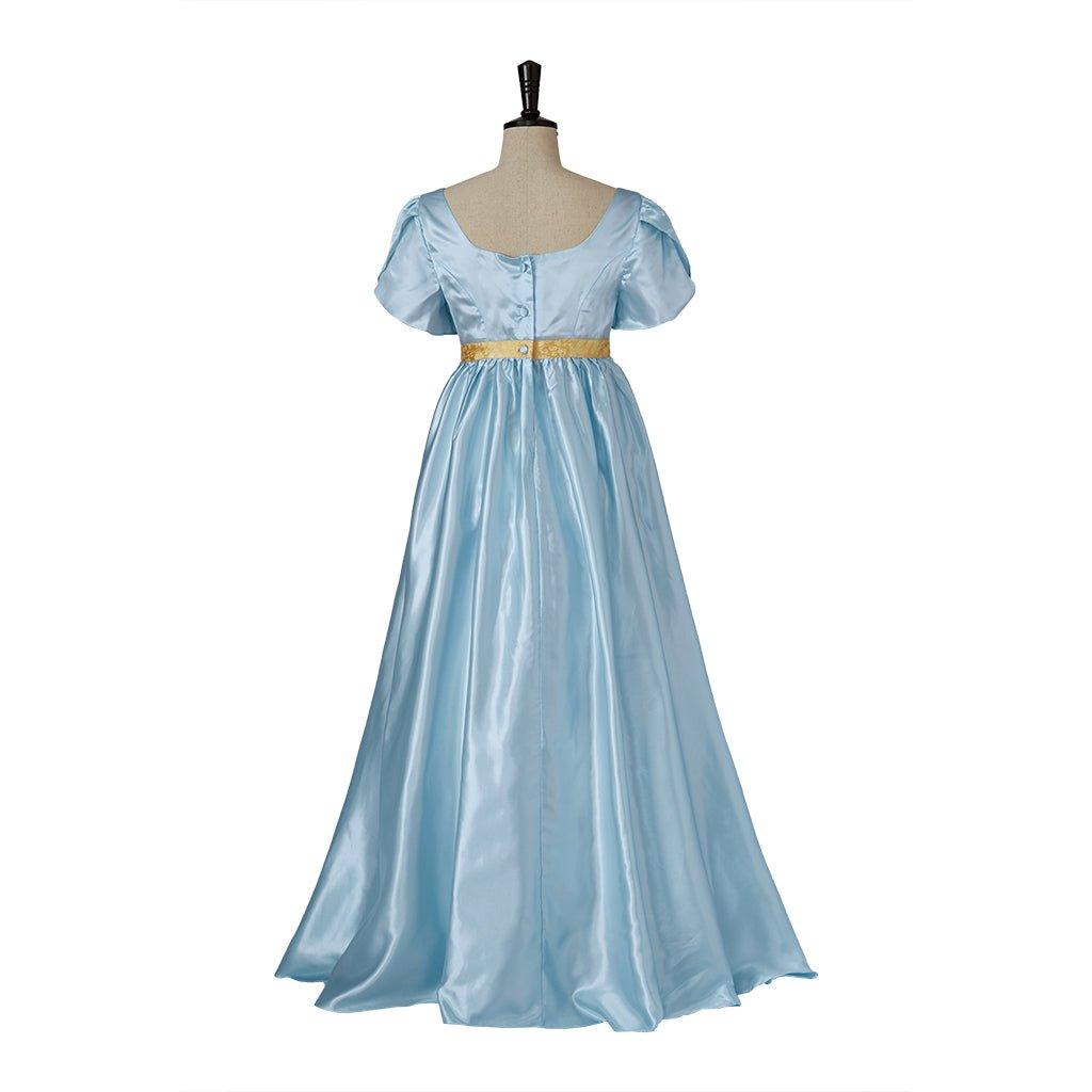 Elegant Astricos Medieval Regency Gown with Gold Waistband - Bridgerton Inspired Cosplay - Astricos