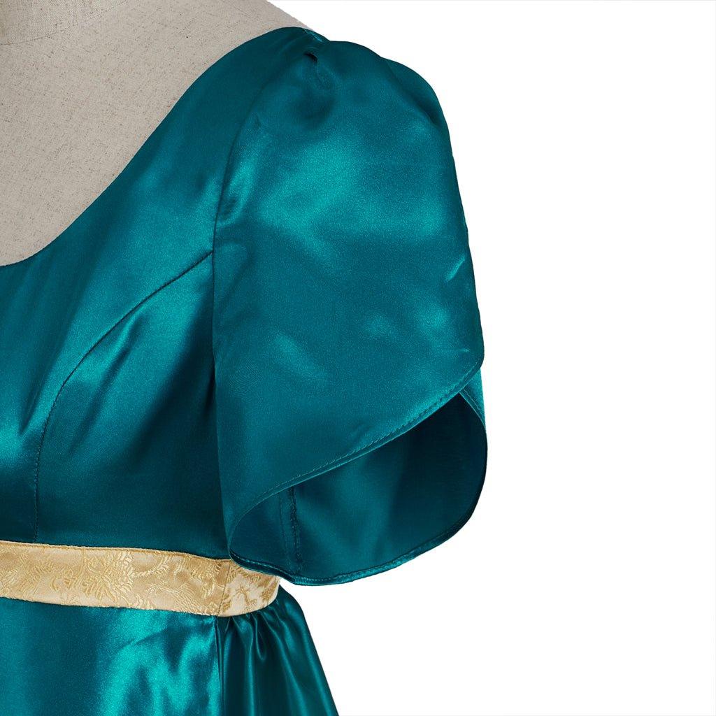 Astricos Traditional Empire Gown - Bridgerton Cosplay Costume in Luxurious Emerald Silk - Astricos