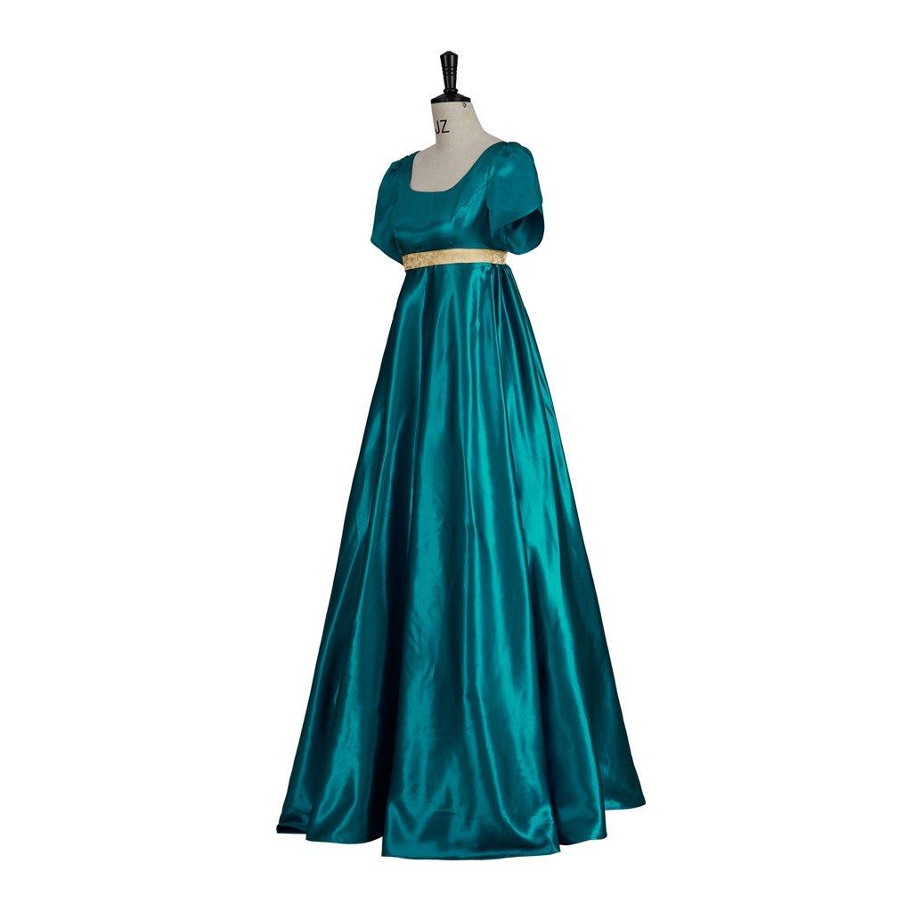 Astricos Traditional Empire Gown - Bridgerton Cosplay Costume in Luxurious Emerald Silk - Astricos