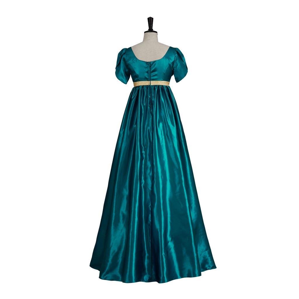 Astricos Traditional Empire Gown - Bridgerton Cosplay Costume in Luxurious Emerald Silk - Astricos