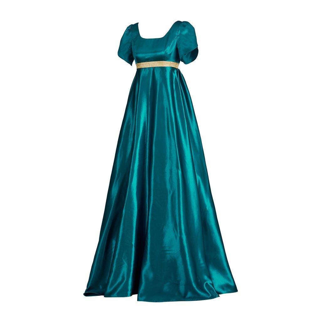 Astricos Traditional Empire Gown - Bridgerton Cosplay Costume in Luxurious Emerald Silk - Astricos