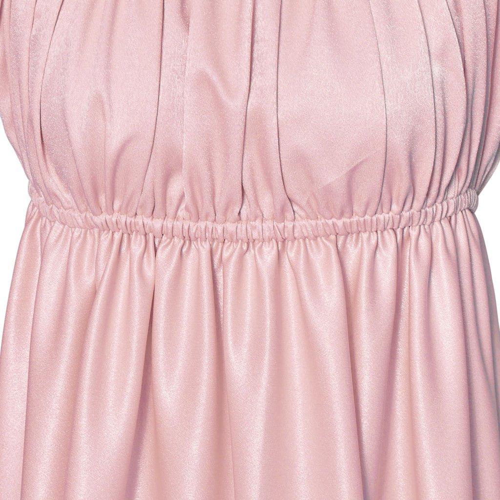 Elegant Astricos Empire Gown - Bridgerton-Inspired Cosplay Dress in Luxurious Pink Silk - Astricos