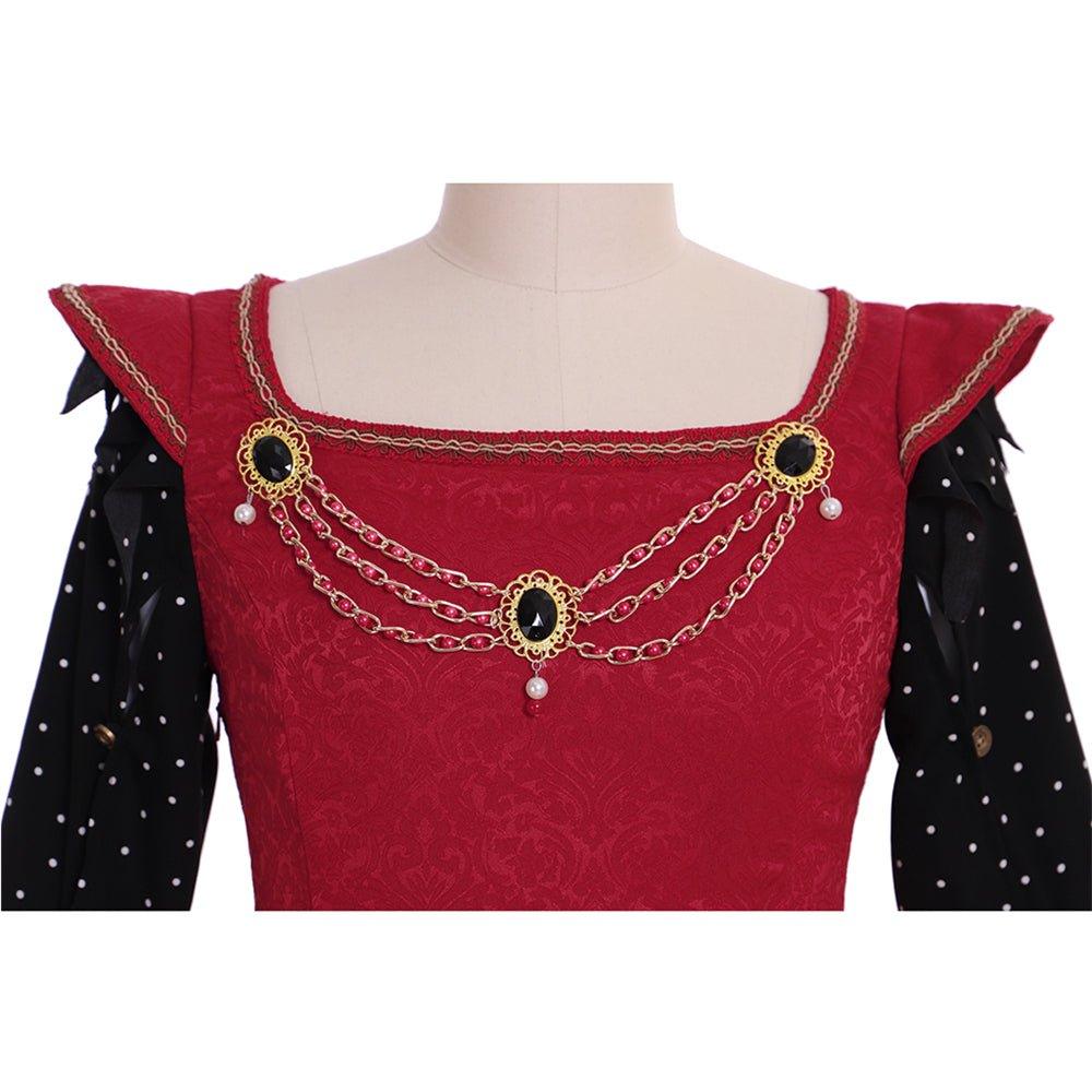 Elegant Tudor Dress Cosplay Costume | Custom Red Gown for Renaissance Faire & Tudor Era Events - Astricos