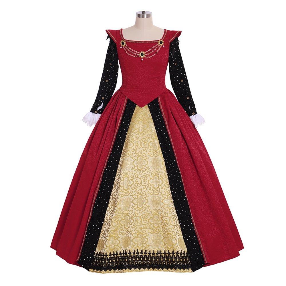 Elegant Tudor Dress Cosplay Costume | Custom Red Gown for Renaissance Faire & Tudor Era Events - Astricos