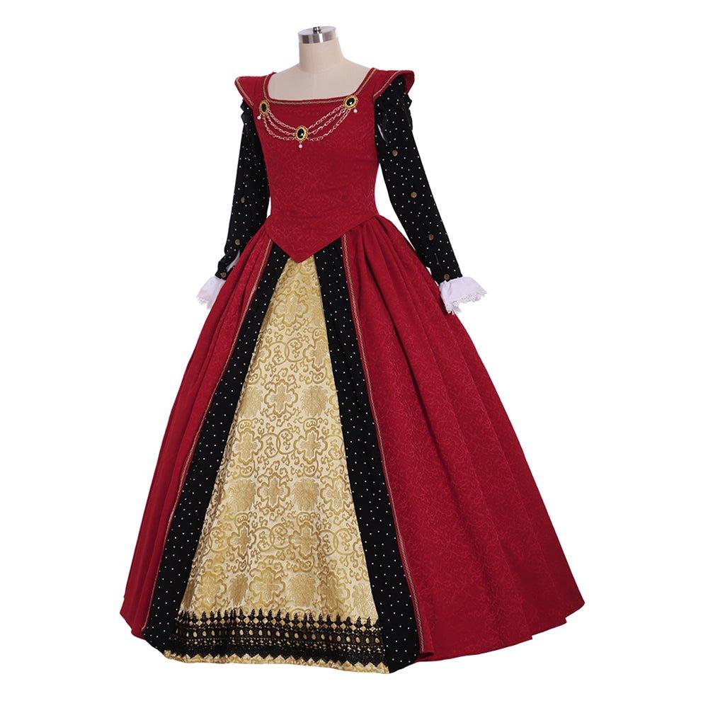 Elegant Tudor Dress Cosplay Costume | Custom Red Gown for Renaissance Faire & Tudor Era Events - Astricos