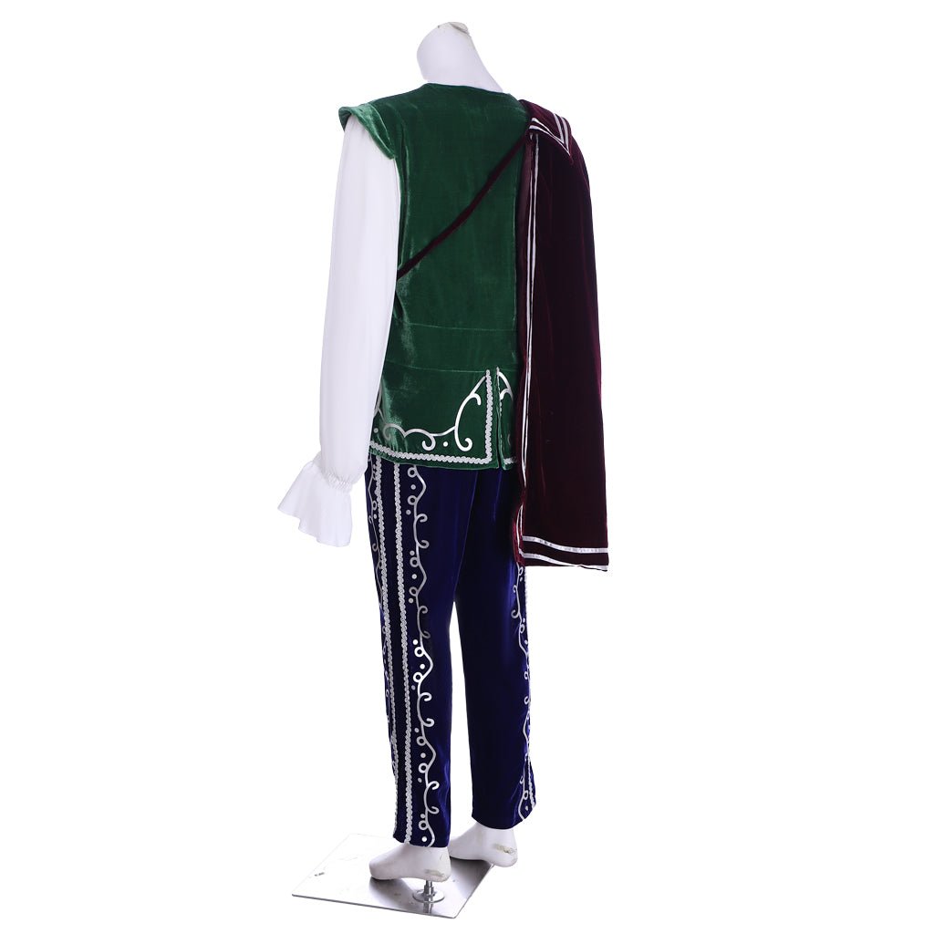 Elegant Medieval Tudor King or Prince Costume - Velvet Long Sleeve Top, Pants & Cloak | Astricos - Astricos