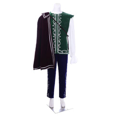 Elegant Medieval Tudor King or Prince Costume - Velvet Long Sleeve Top, Pants & Cloak | Astricos - Astricos