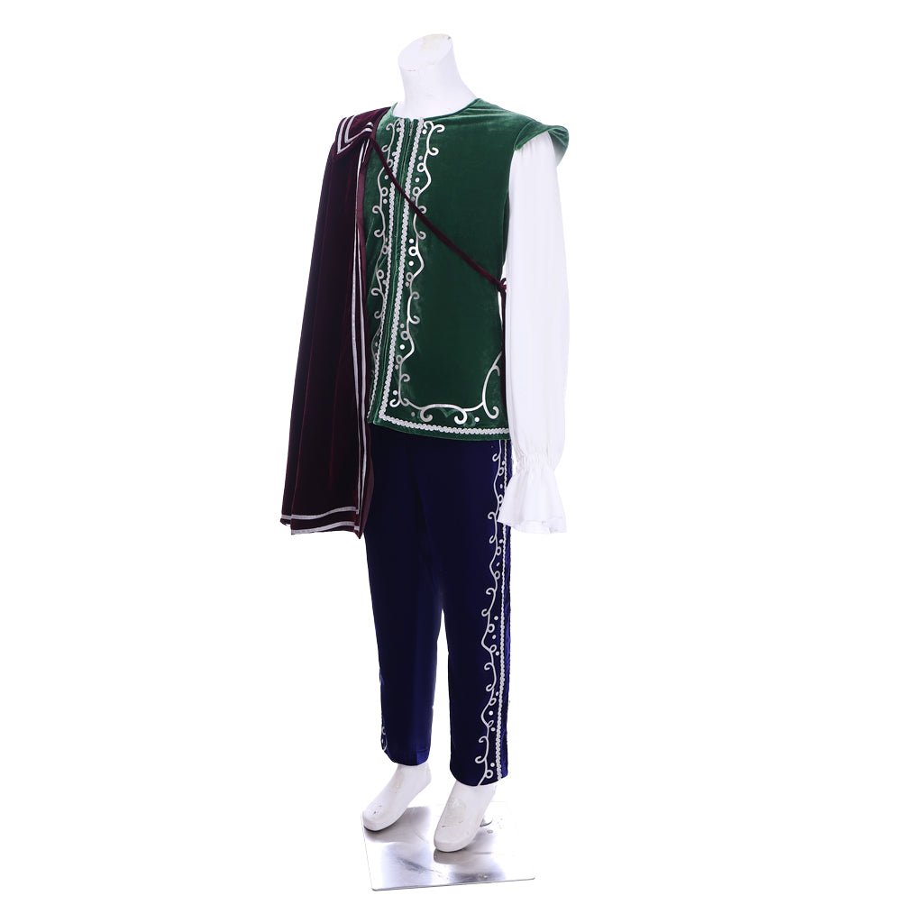 Elegant Medieval Tudor King or Prince Costume - Velvet Long Sleeve Top, Pants & Cloak | Astricos - Astricos