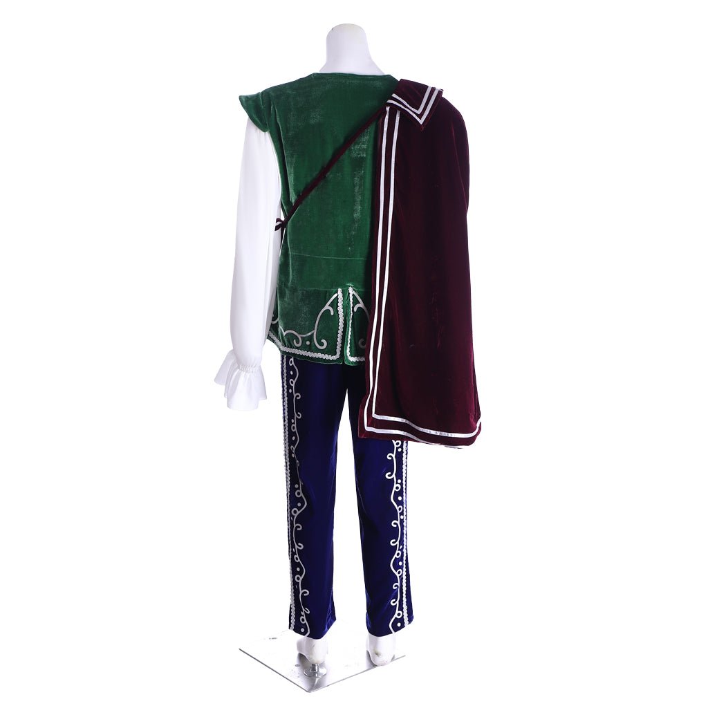 Elegant Medieval Tudor King or Prince Costume - Velvet Long Sleeve Top, Pants & Cloak | Astricos - Astricos