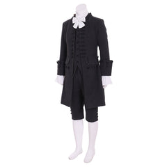 Men’s 18th Century Rococo Uniform Cosplay - Black Medieval Outfit | Astricos - Astricos