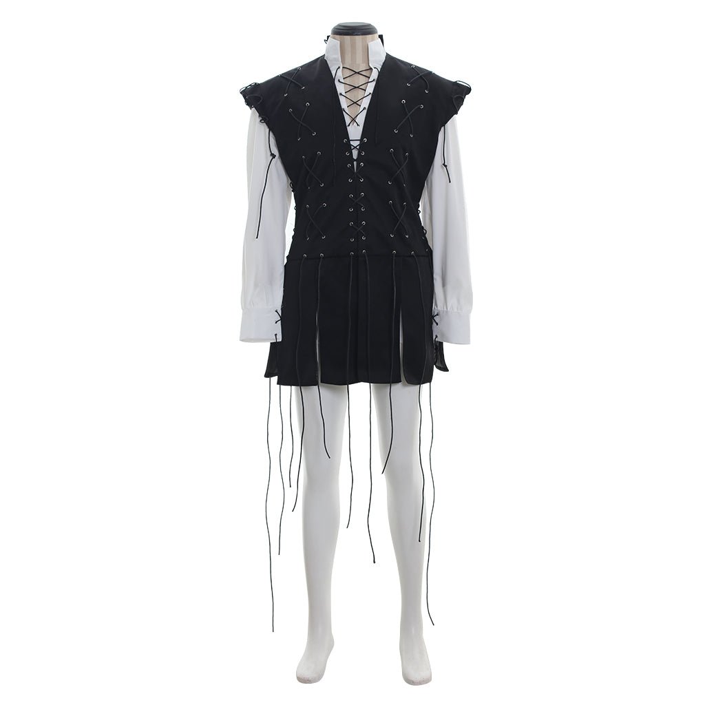 Men’s Classic Pirate Costume - White Shirt & Tassel Vest for Halloween | Astricos - Astricos