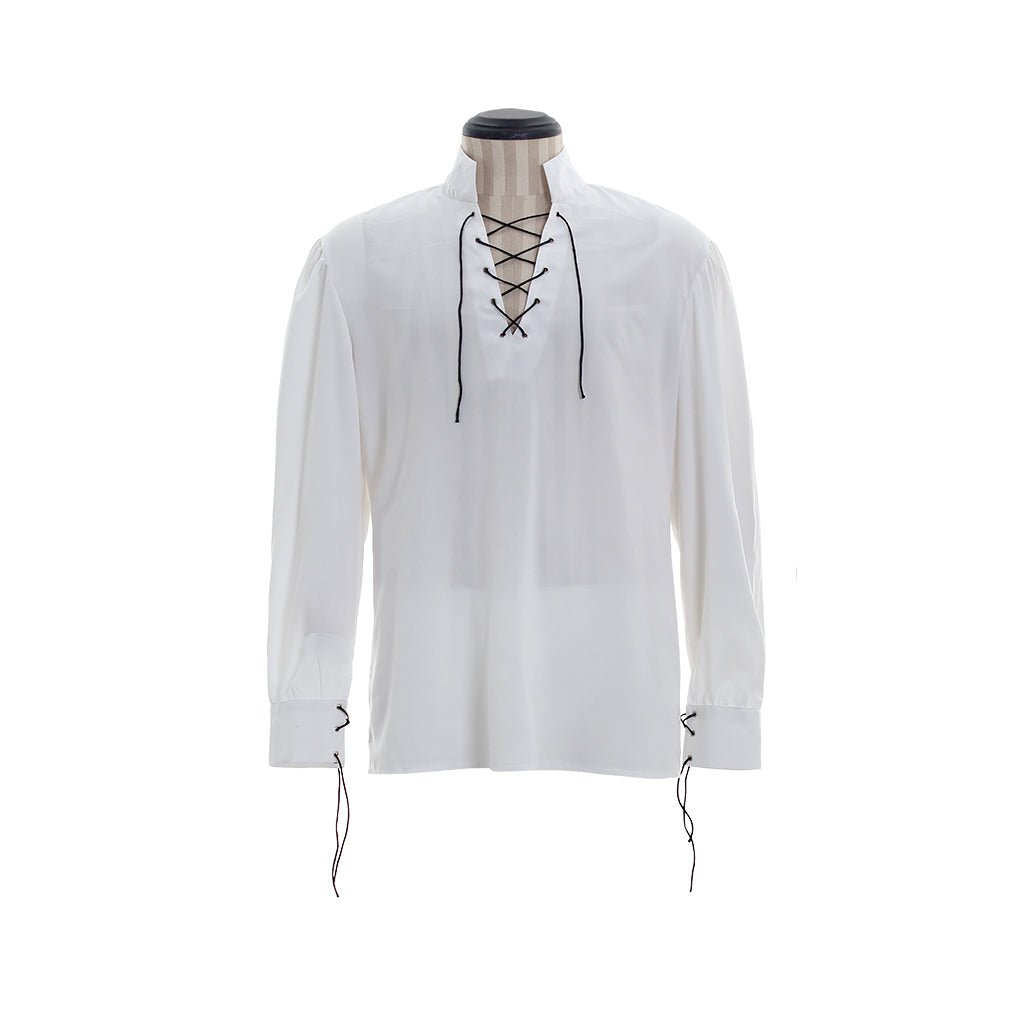 Men’s Classic Pirate Costume - White Shirt & Tassel Vest for Halloween | Astricos - Astricos