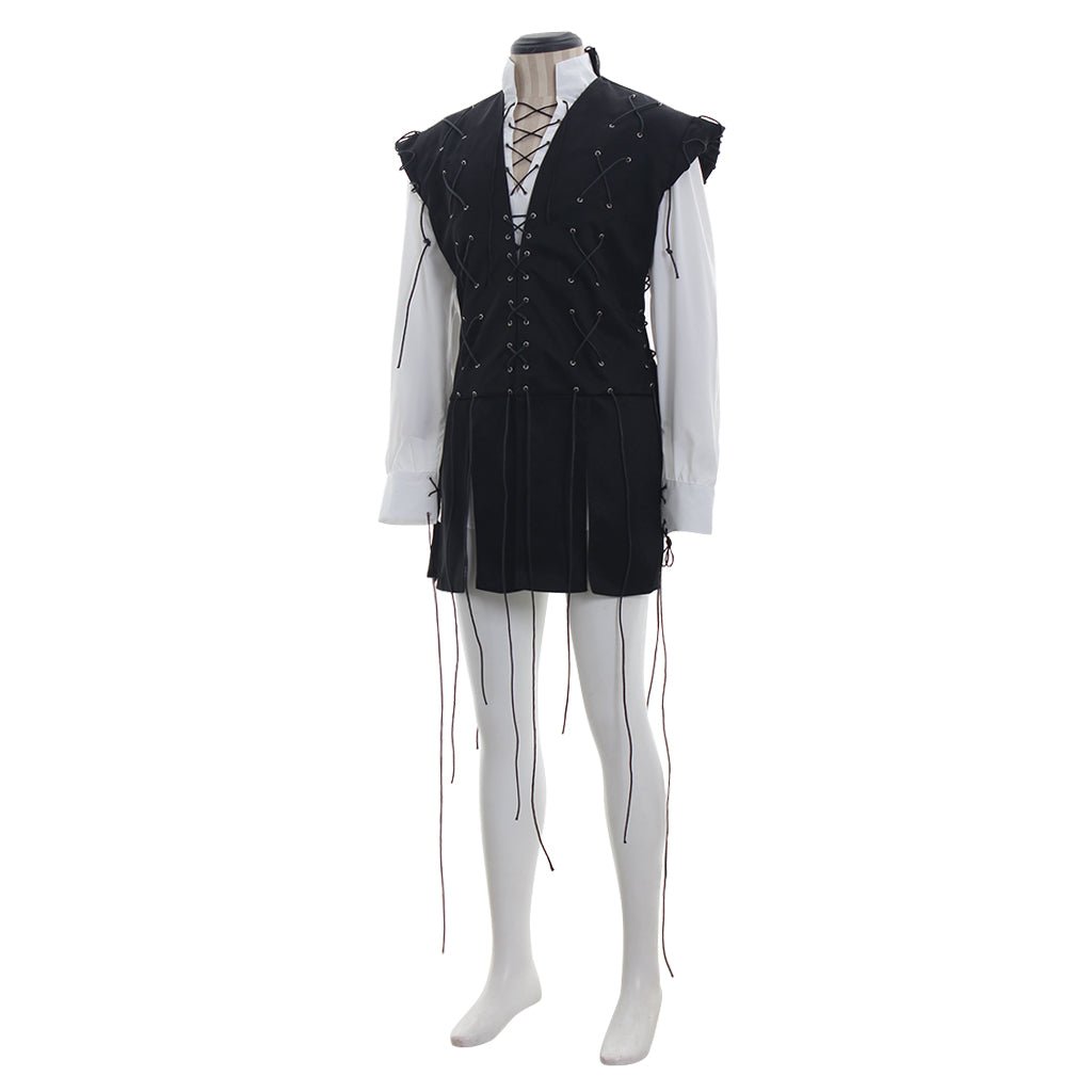 Men’s Classic Pirate Costume - White Shirt & Tassel Vest for Halloween | Astricos - Astricos