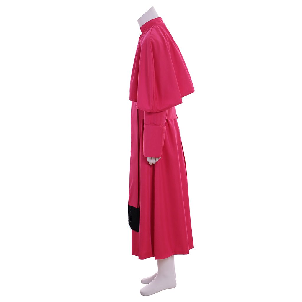 Men's Astricos Red Roman Soutane Costume - Medieval Cassock Robe with Belt for Cosplay and Events - Astricos