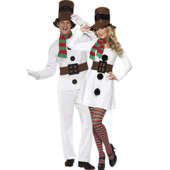 Men's White Astricos Christmas Suit - Festive Snowman Costume for Couples - Astricos