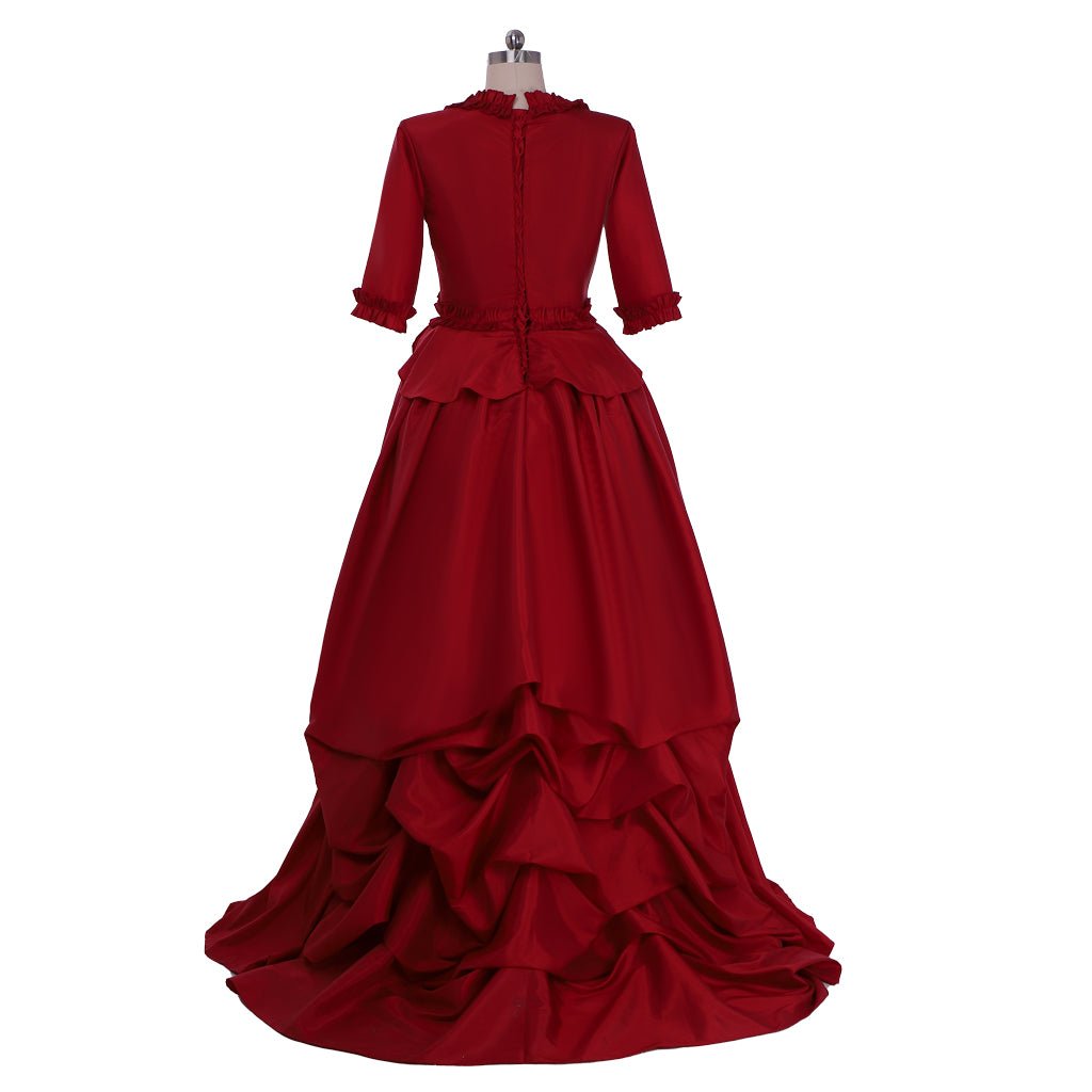 Astricos Victorian Cosplay Costume | Elegant Red Ball Gown with Bustle | Wedding & Cosplay Dress for Women - Astricos