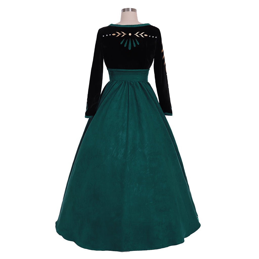 Astricos Queen Anna Dark Green Frozen 2 Cosplay Costume | Adult Disney Princess Dress - Astricos