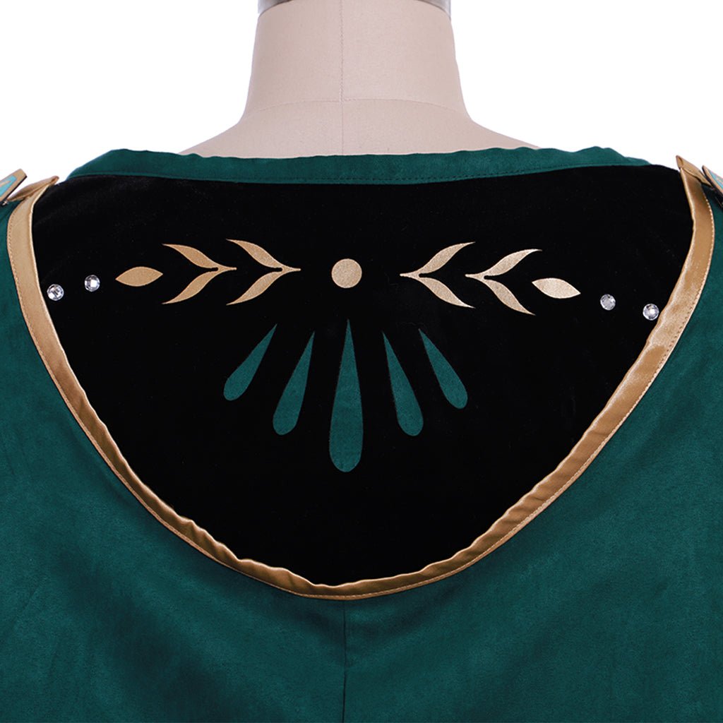 Astricos Queen Anna Dark Green Frozen 2 Cosplay Costume | Adult Disney Princess Dress - Astricos