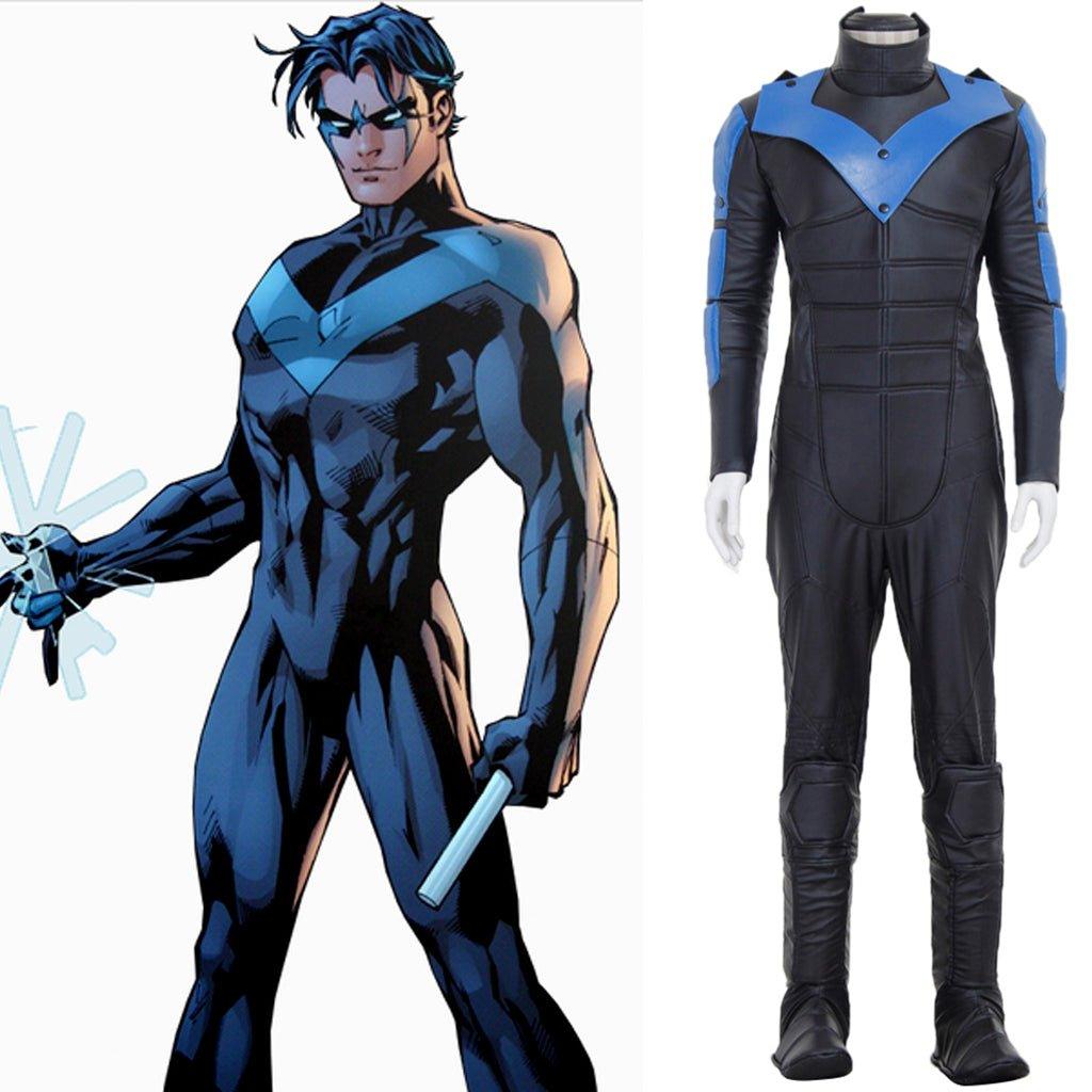 Astricos Men's Deluxe Nightwing Cosplay Costume - The Ultimate Superhero Bodysuit for Halloween & Cosplay - Astricos