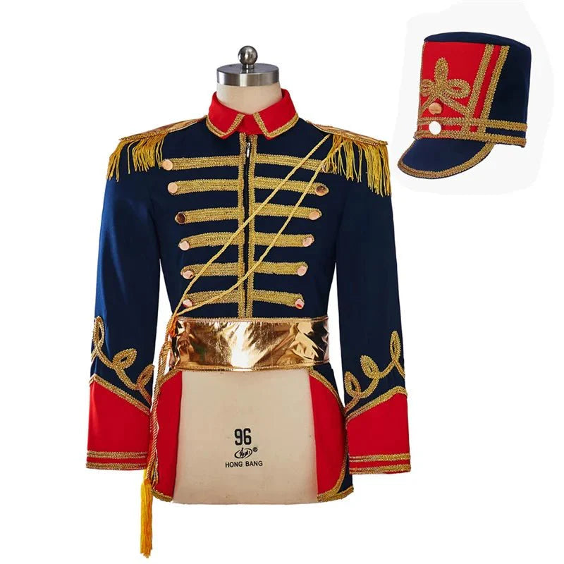 Astricos Royal Military Uniform Costume for Men - Nutcracker Inspired Regency Tuxedo with Hat | Medieval Series - Astricos