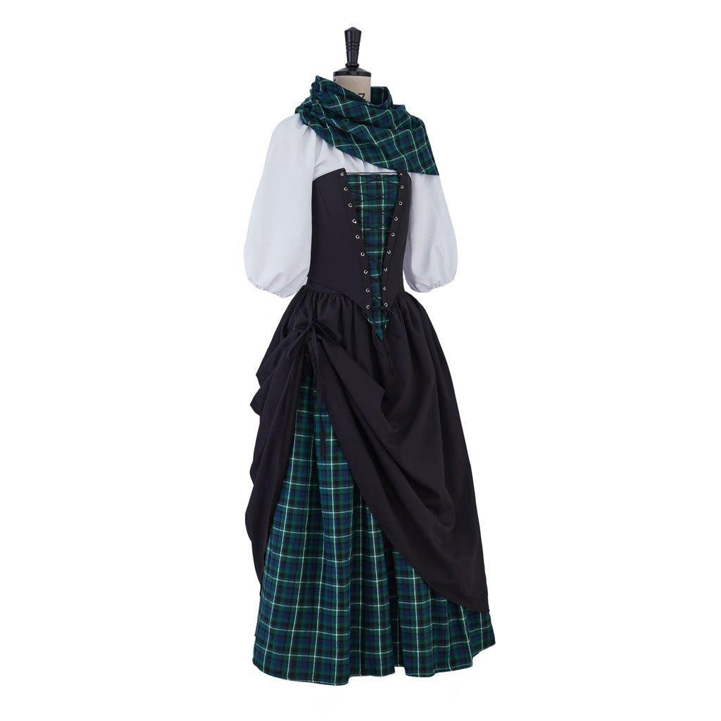 Astricos Claire Fraser Cosplay Costume Dress | Authentic Highland Scottish Outlander Dress for Women - Astricos